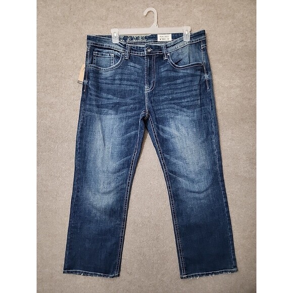 TK Axel Slim Bootcut Jeans Mens 38x32(41x32) Harbor Blue Medium Wash Stretch NEW - Picture 1 of 10